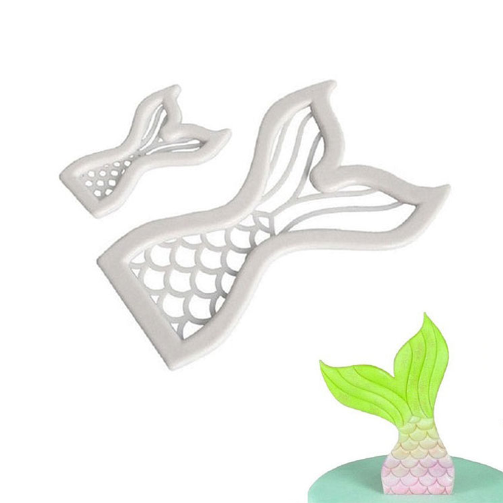 Fish Tail Fondant And Cookie Cutter 2Pcs Set Plastic