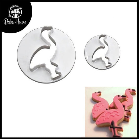 Flamingo Cookie And Fondant Cutter 2Pcs Set Plastic