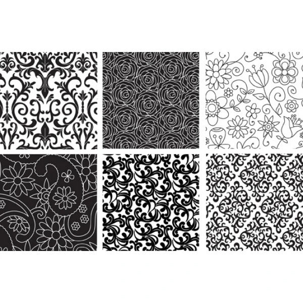 Floral Texture Sheet Plastic 6Pcs Set
