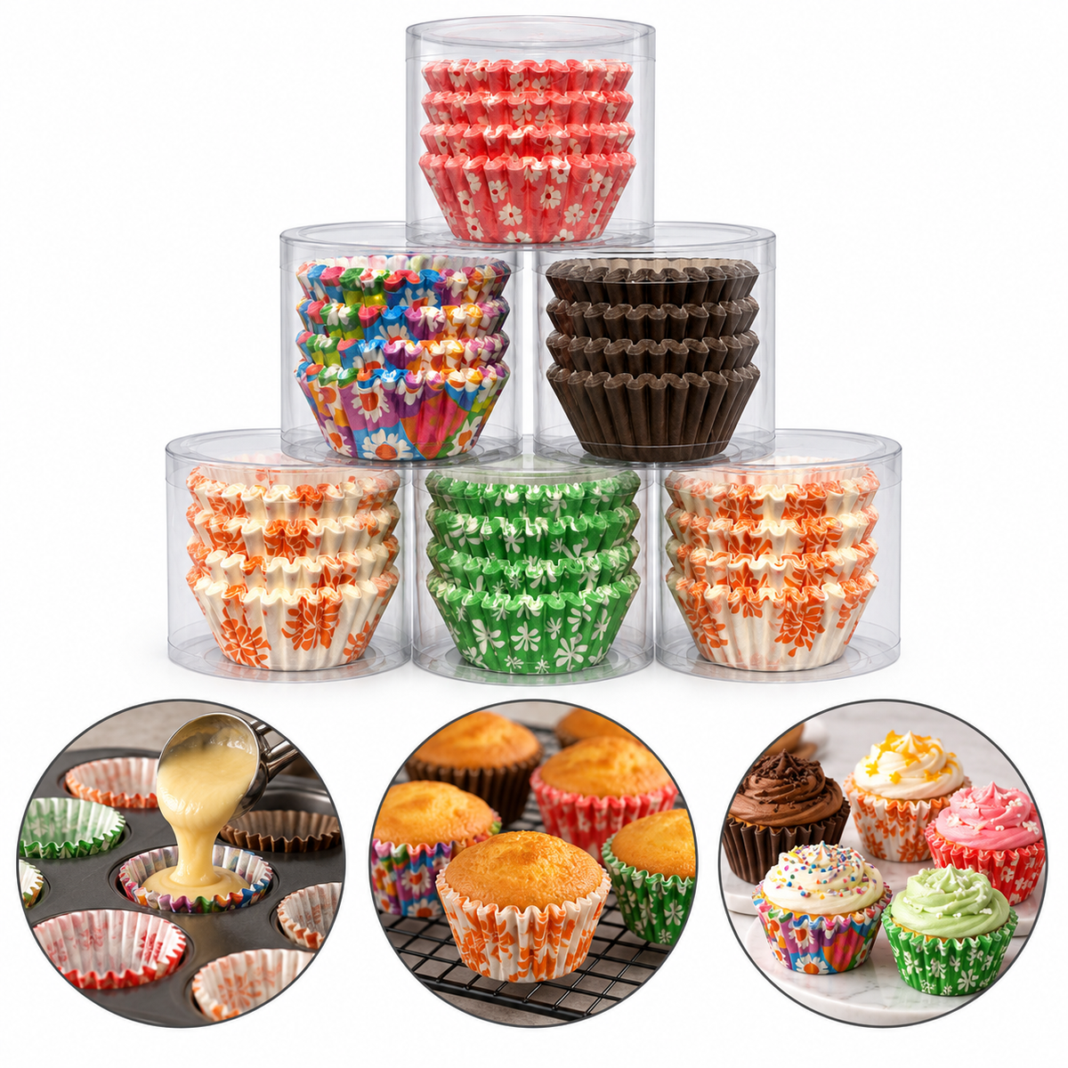 100 Pcs Multicolor Mini Cupcake liner