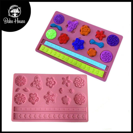 Floret Totem Silicone Fondant & Gumpaste Mold Sheet