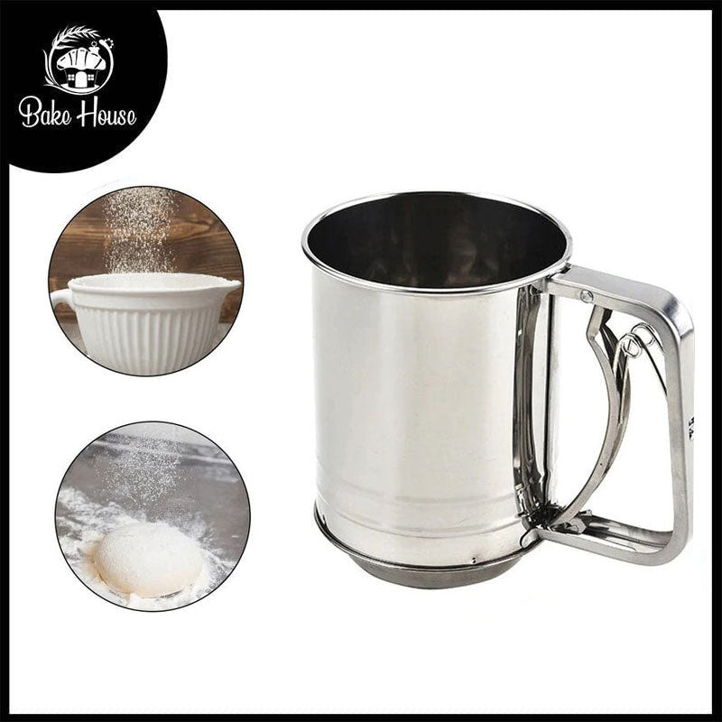 Flour Sifter Stainless Steel Medium