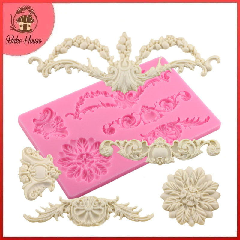 Flower Border Silicone Fondant Cake Mold Big