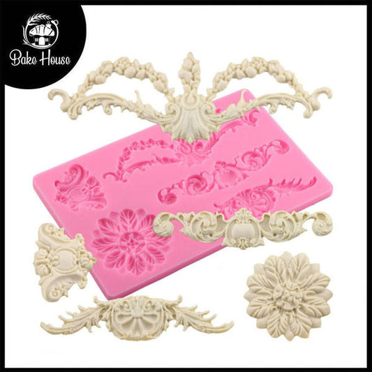 Flower Border Silicone Fondant Cake Mold Big