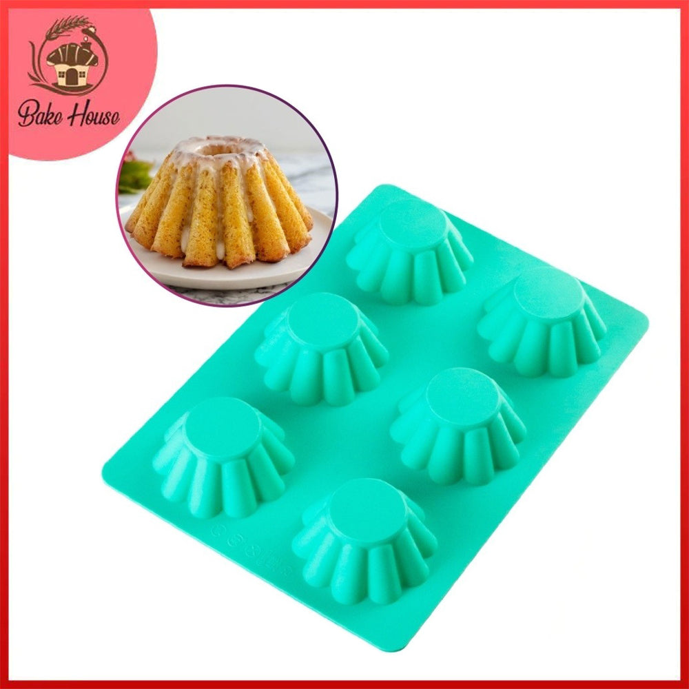 Flower Cupcake Baking Tray 6 Cavity Silicone