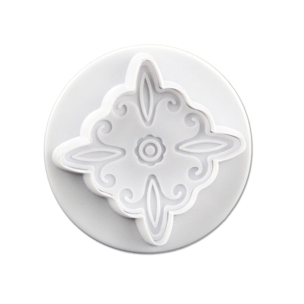 Flower Design Square Plunger Cutter 4Pcs Set