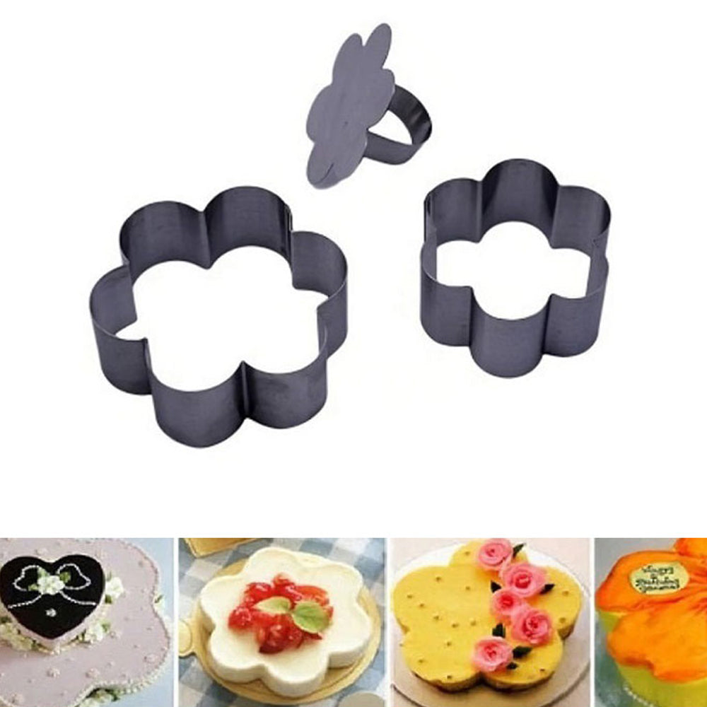 Flower Shape Mousse Mold Stainless Steel 3Pcs Set