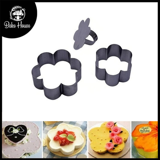 Flower Shape Mousse Mold Stainless Steel 3Pcs Set