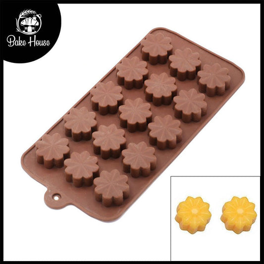 Flower Shape Silicone Fondant Mold 15 Cavity