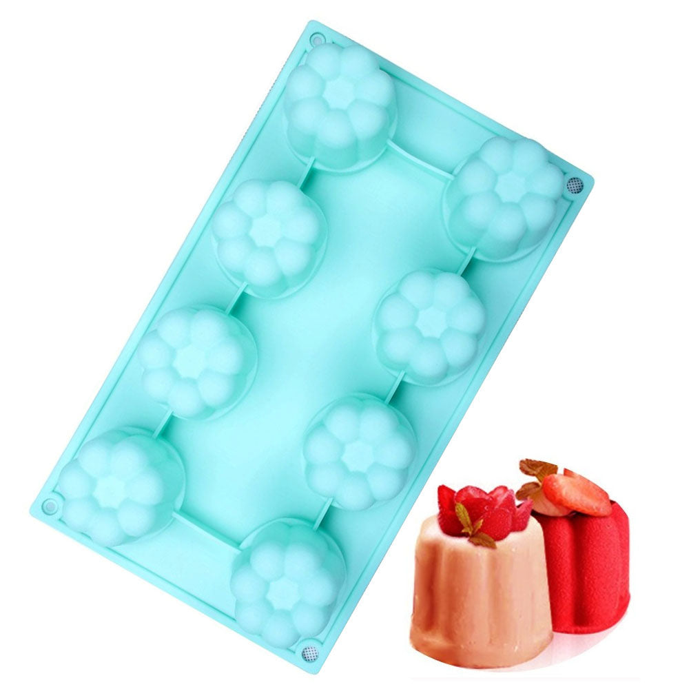 Flower Shape Silicone Mousse Cake Mold 8 Cavity