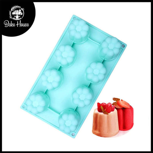 Flower Shape Silicone Mousse Cake Mold 8 Cavity