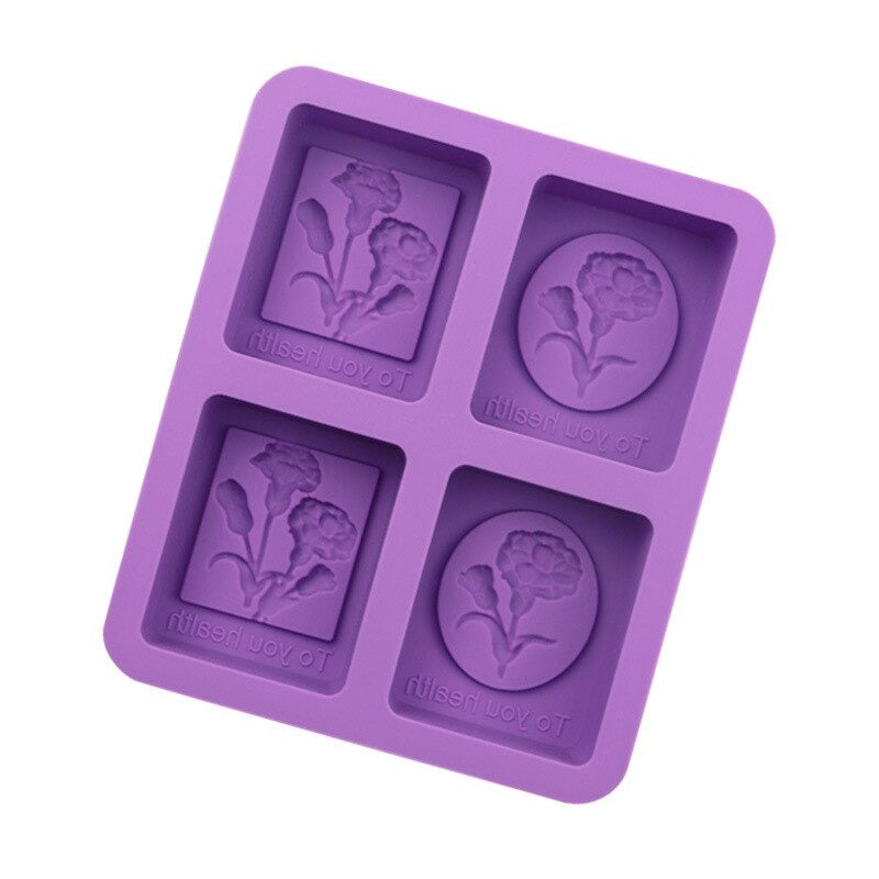 Flower Silicone Soap Mold 4 Cavity