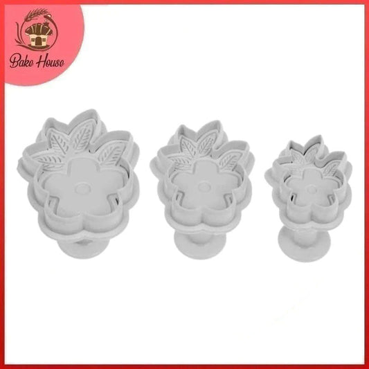 Flower With 4 Leaves Plunger Cutter 3Pcs Set