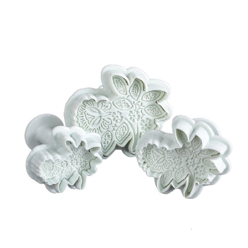 Flower With Leaves Plunger Cutter 3Pcs Set