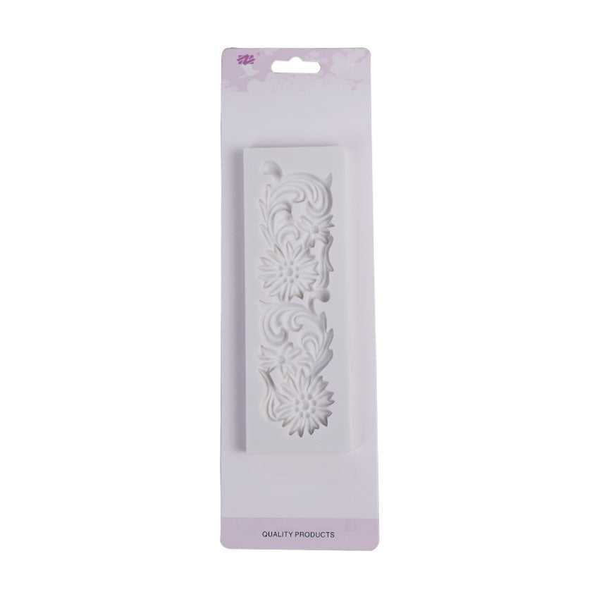 Flowers Design Cake Decorating Border Silicone Fondant Mold