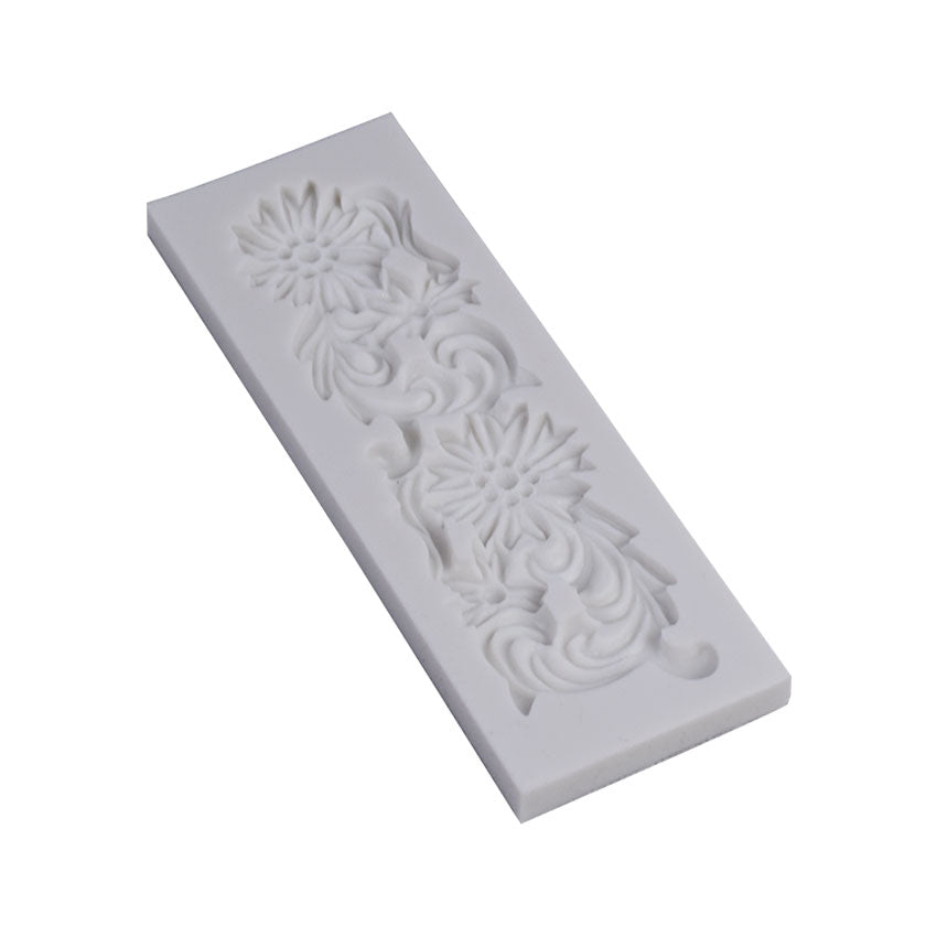 Flowers Design Cake Decorating Border Silicone Fondant Mold