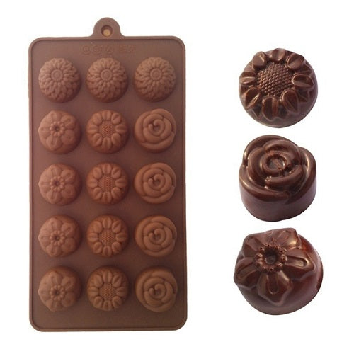 Flowers Silicone Chocolate & Candy Mold 15 Cavity