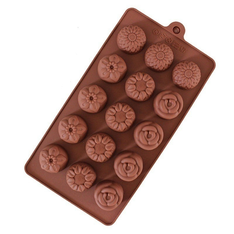 Flowers Silicone Chocolate & Candy Mold 15 Cavity