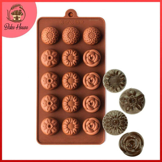 Flowers Silicone Chocolate & Candy Mold 15 Cavity