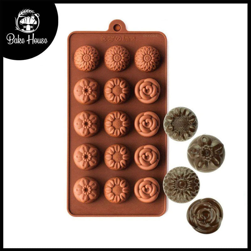 Flowers Silicone Chocolate & Candy Mold 15 Cavity