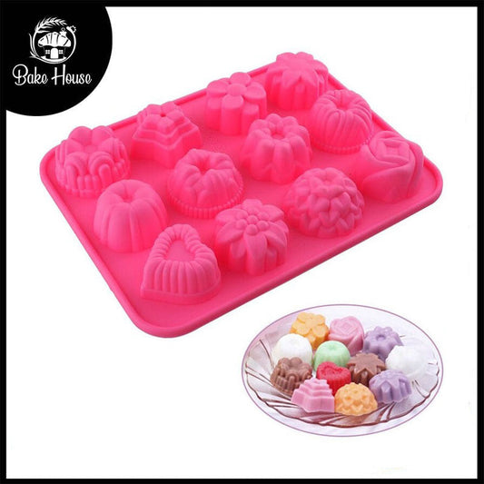 Flowers Silicone Chocolate & Jelly Mold 12 Cavity