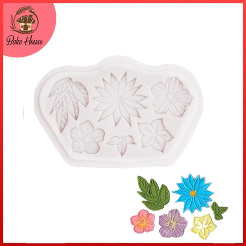 Flowers Silicone Fondant Mold 6 Cavity