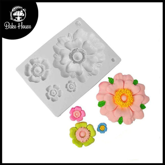 Flowers Silicone Fondant Mold 6 Cavity