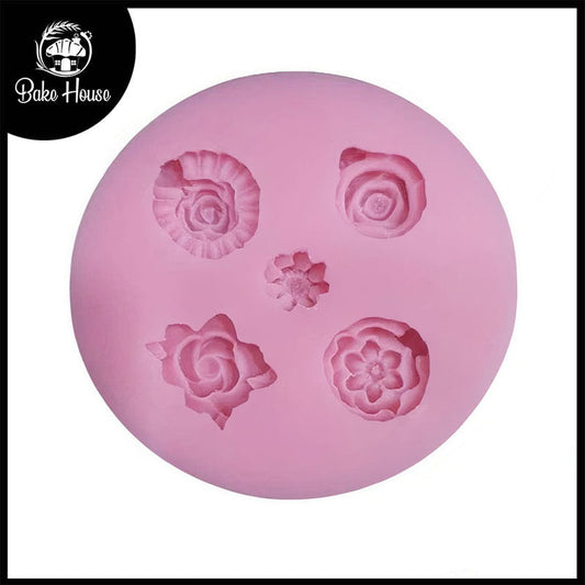 Flowers Silicone Fondant & Chocolate Mold 5 Cavity