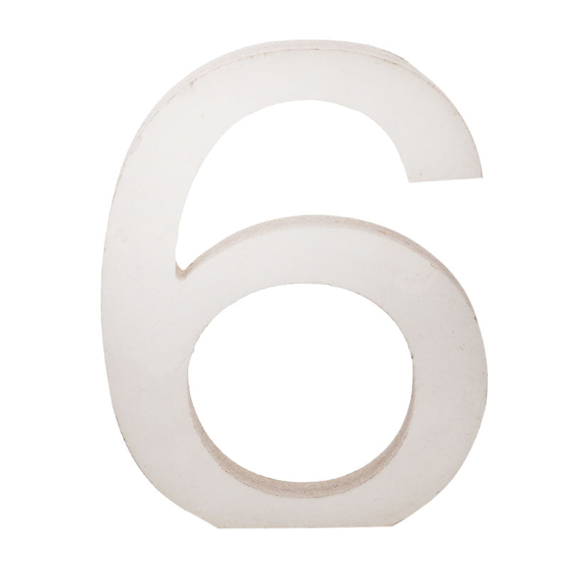 Freestanding Wooden Uppercase Number 6