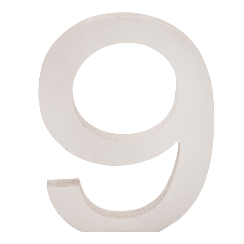 Freestanding Wooden Uppercase Number 9