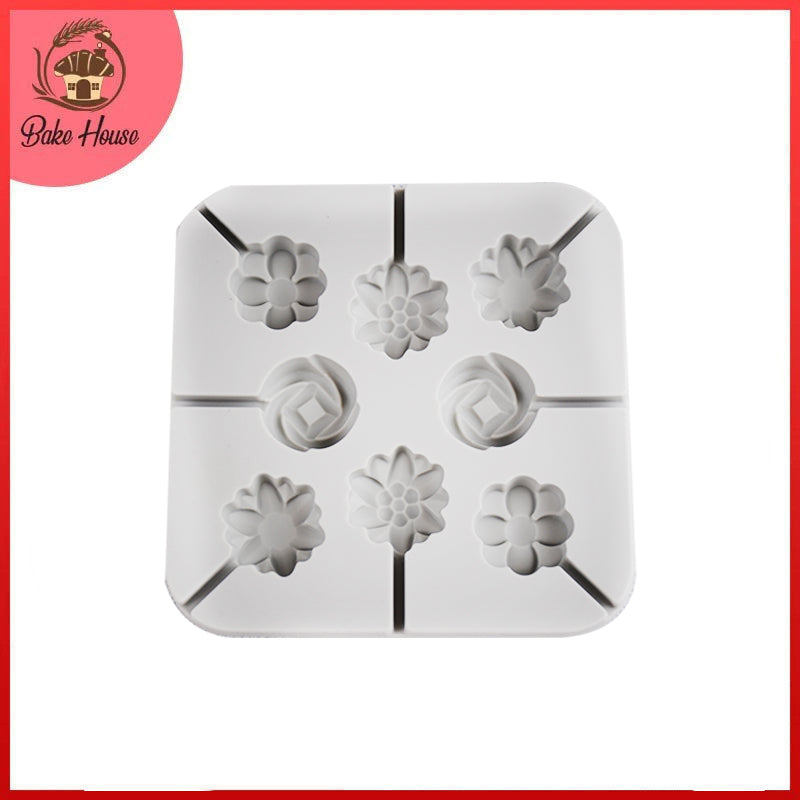 Flowers Silicone Lollipop Mold 8 Cavity