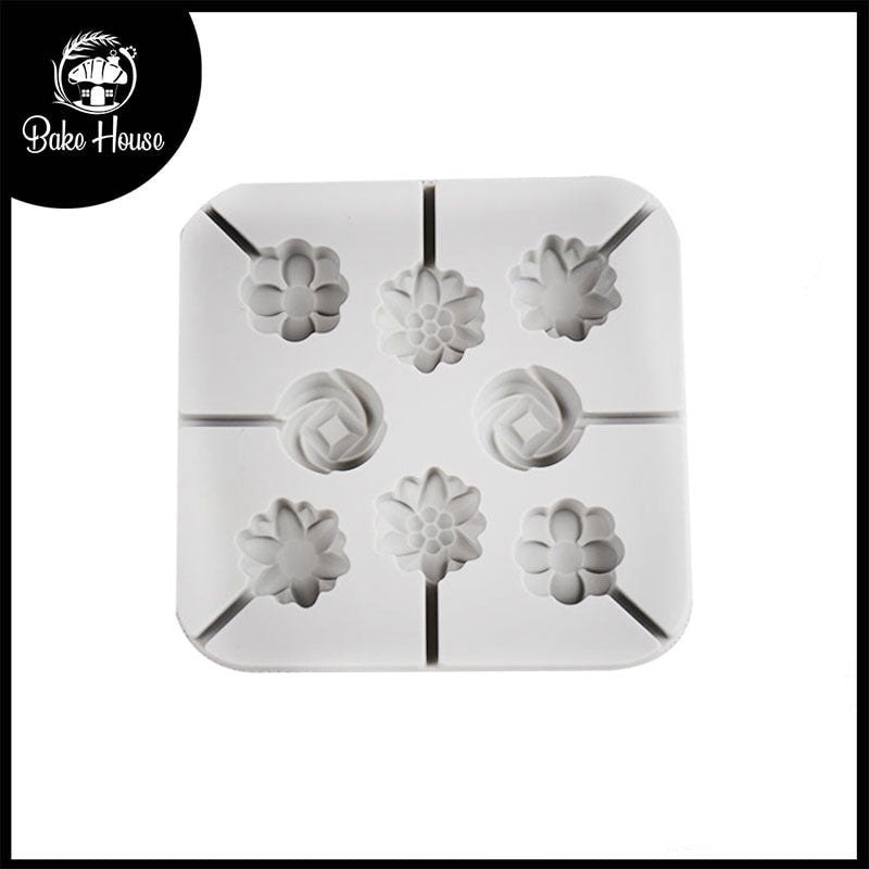 Flowers Silicone Lollipop Mold 8 Cavity