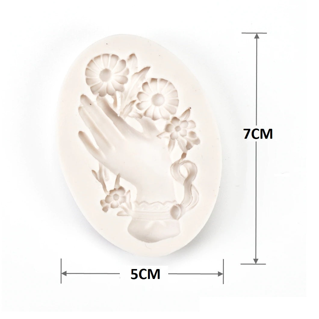 Flowers With Hand Silicone Fondant Mold
