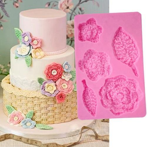 Flowers With Leaves Silicone Fondant & Chocolate Mold