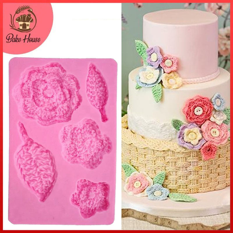 Flowers With Leaves Silicone Fondant & Chocolate Mold