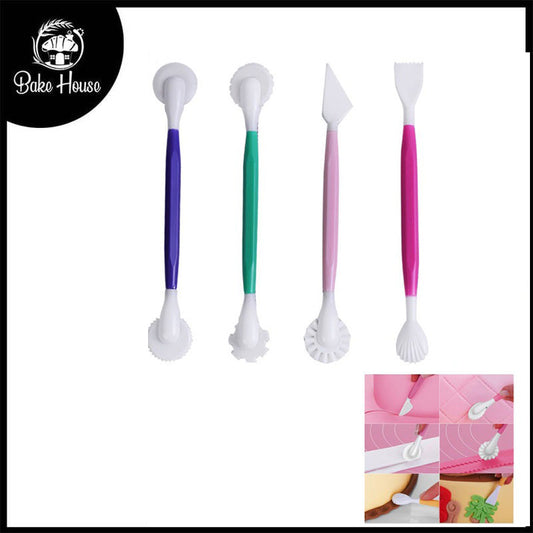 Fondant Modeling, Cutting & Embossing Double Sided Tools 4pcs Set