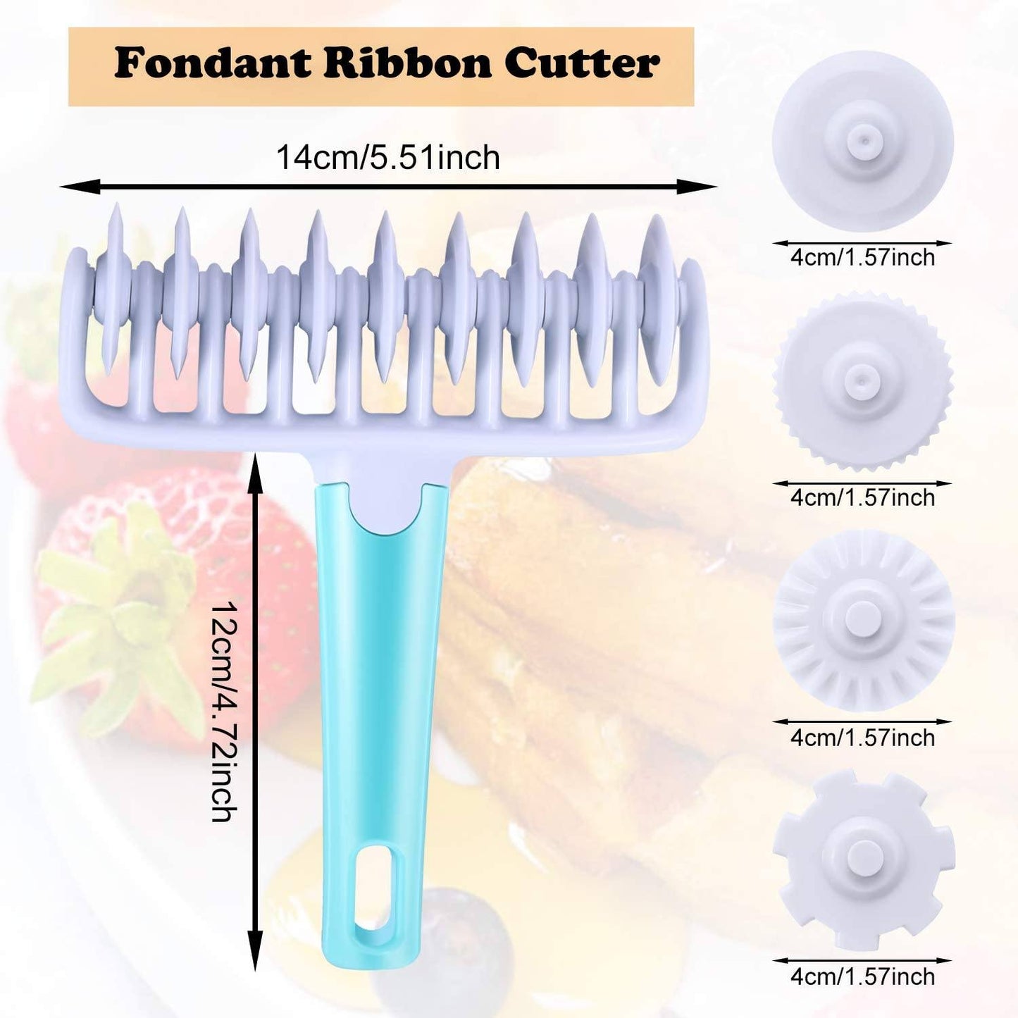 Fondant Ribbon Cutter Wheel Roller Pastry Lattice Cutter