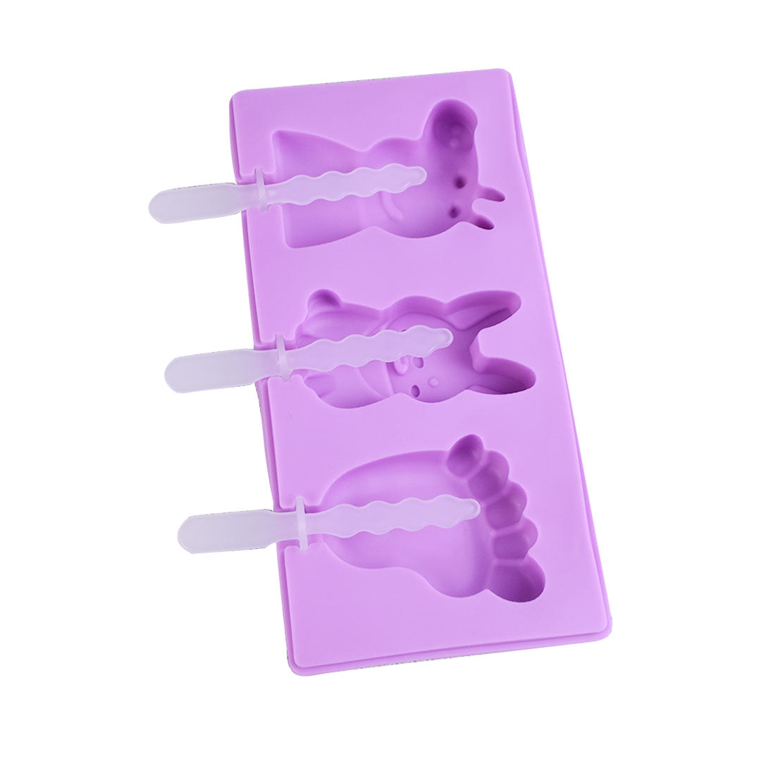 Foot & Cartoon Animals Silicone Popsicle Mold 3 Cavity