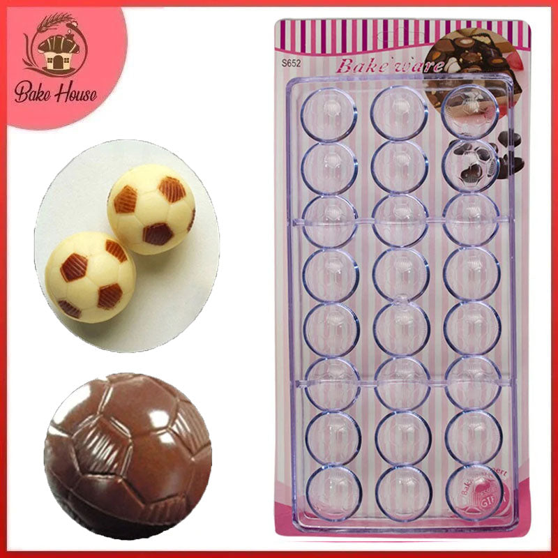 Football Acrylic Chocolate & Candy Mold 24 Cavity
