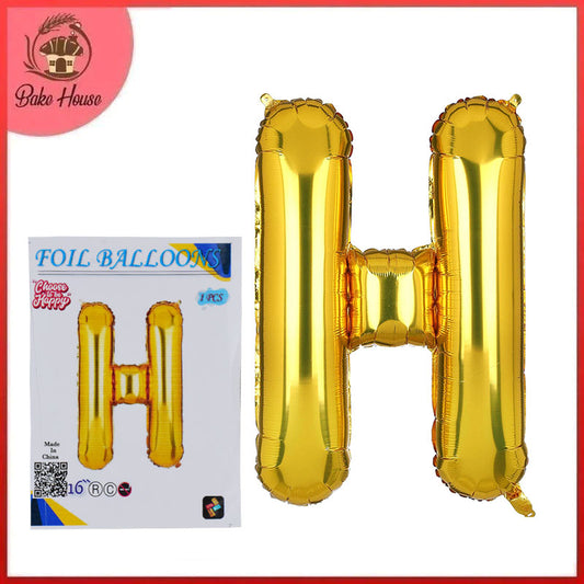 16 Inch Golden Alphabet H Letter Foil Balloon for Party Decoration