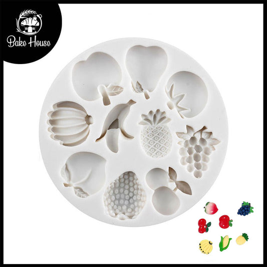 Fruits Shape Silicone Fondant And Chocolate Mold 10 Cavity