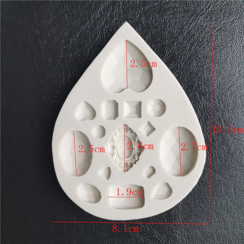 Gems Silicone Fondant Mold 15 Cavity