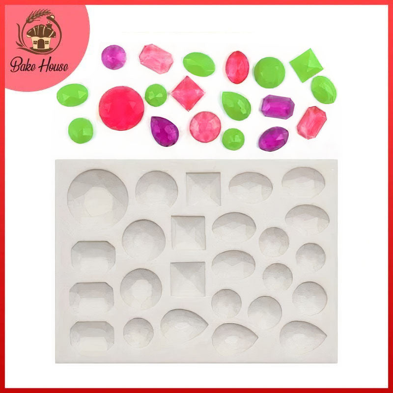 Gemstones Silicone Fondant & Chocolate Mold 25 Cavity