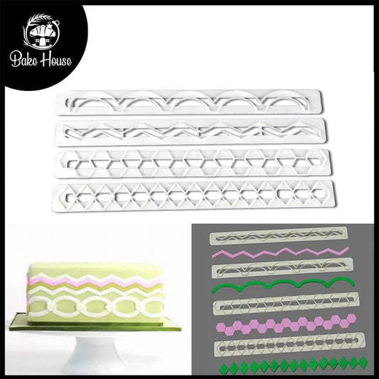 Geometric Fondant Cutter 4Pcs Set Plastic