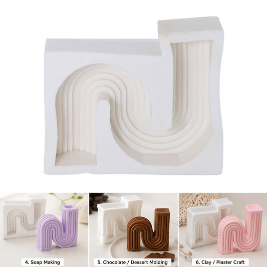 Geometric S Shape Silicone Candle Mold