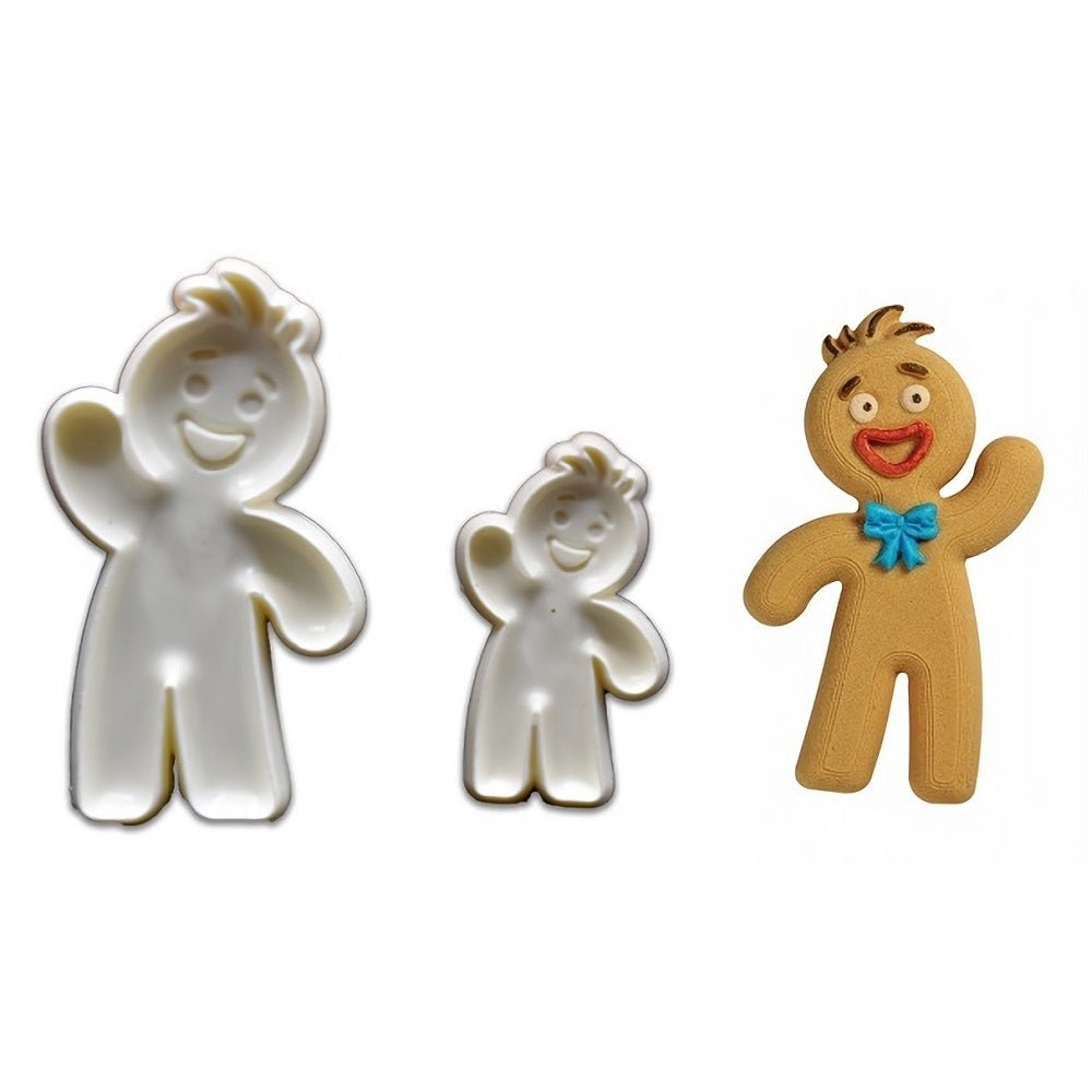 Gingerbread Man Fondant & Cookie Cutter 2Pcs Set Plastic
