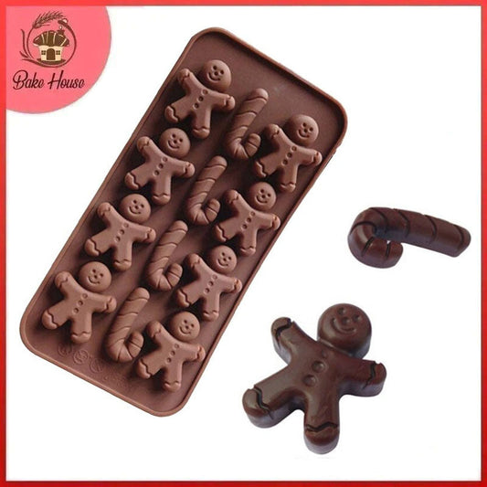 Gingerbread Man Silicone Chocolate Mold 12 Cavity