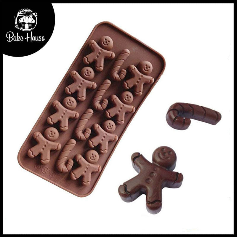 Gingerbread Man Silicone Chocolate Mold 12 Cavity