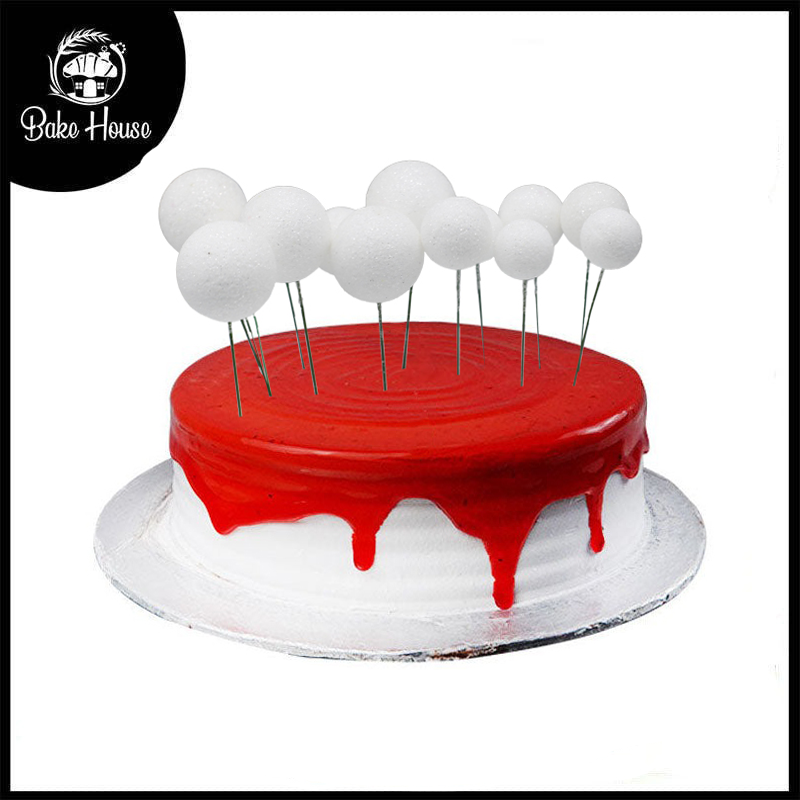 Glitter White Ball Cake Topper 20Pcs Set