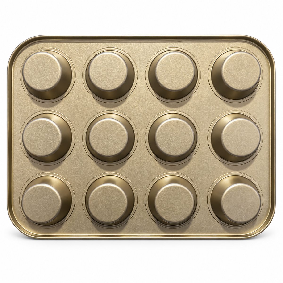 High Quality Non Stick Muffin Tray 12 Cavity Golden